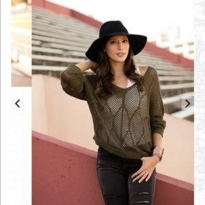 Grace & Lace Green Slouchy Sweater